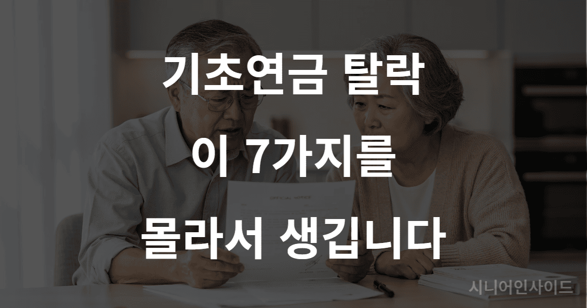 기초연금 탈락 사유를 확인하는 노부부