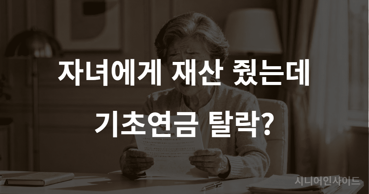 기초연금 증여재산 반영으로 탈락한 이유를 설명하는 이미지