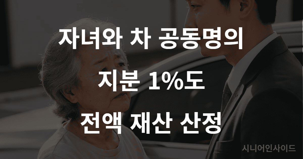 기초연금 자동차 공동명의로 인해 소득인정액이 증가해 수급 자격을 잃을 수 있음을 고민하는 노인