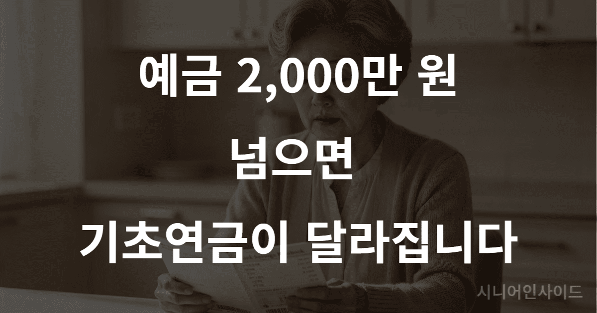 기초연금 금융재산 기준 – 예금 2000만 원 초과 시 소득환산 안내