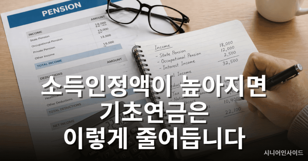 기초연금 임대소득 반영 및 감액 계산 예시