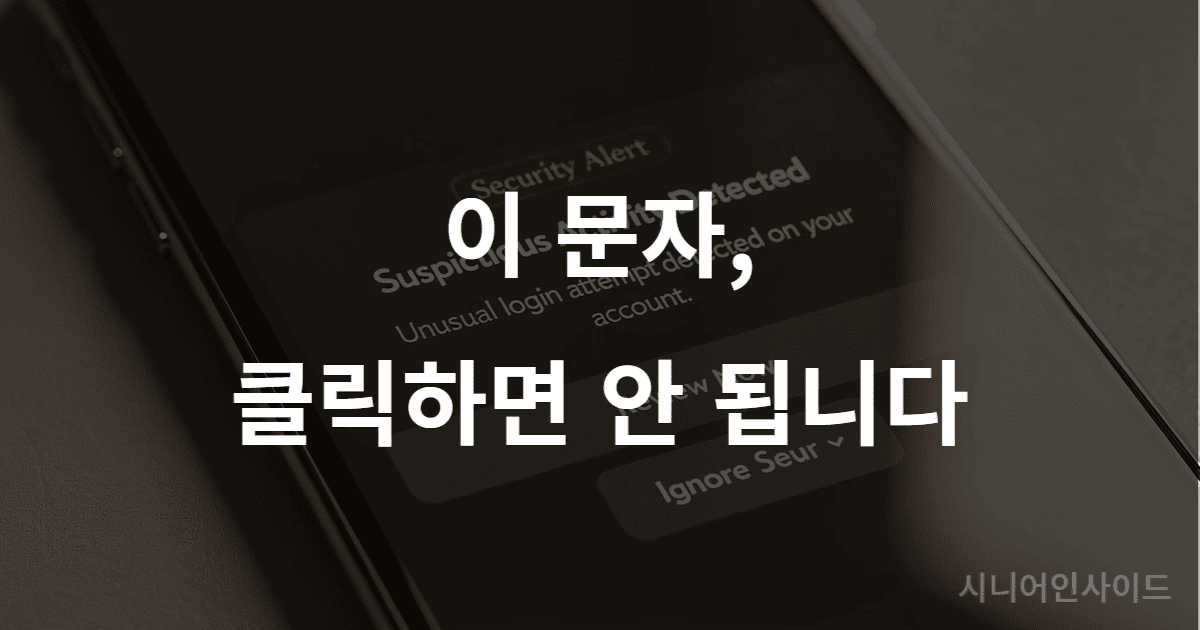 고유가 피해지원금 스미싱 문자 경고 – 링크 클릭 주의 안내 이미지