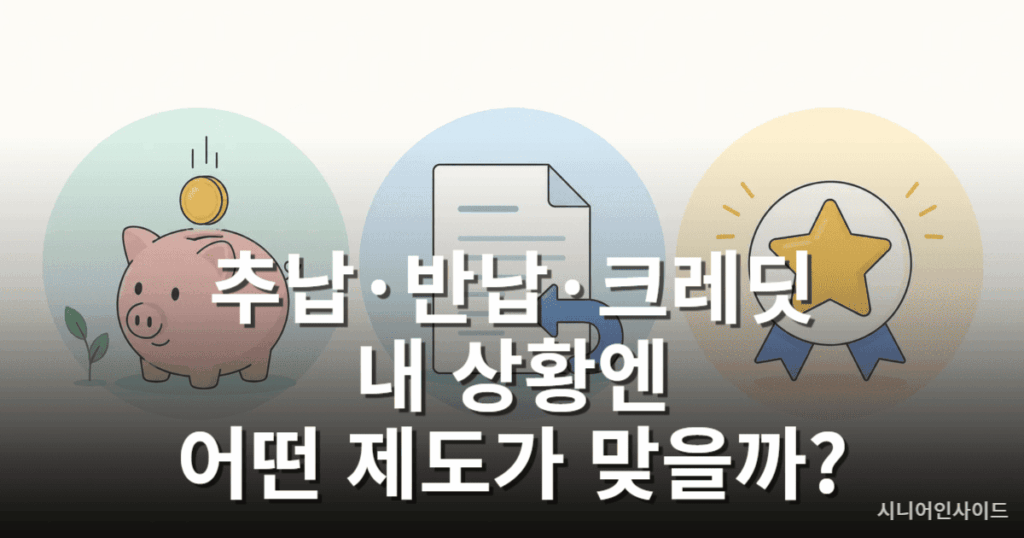 국민연금 추납·반납·크레딧 제도 비교 안내 이미지