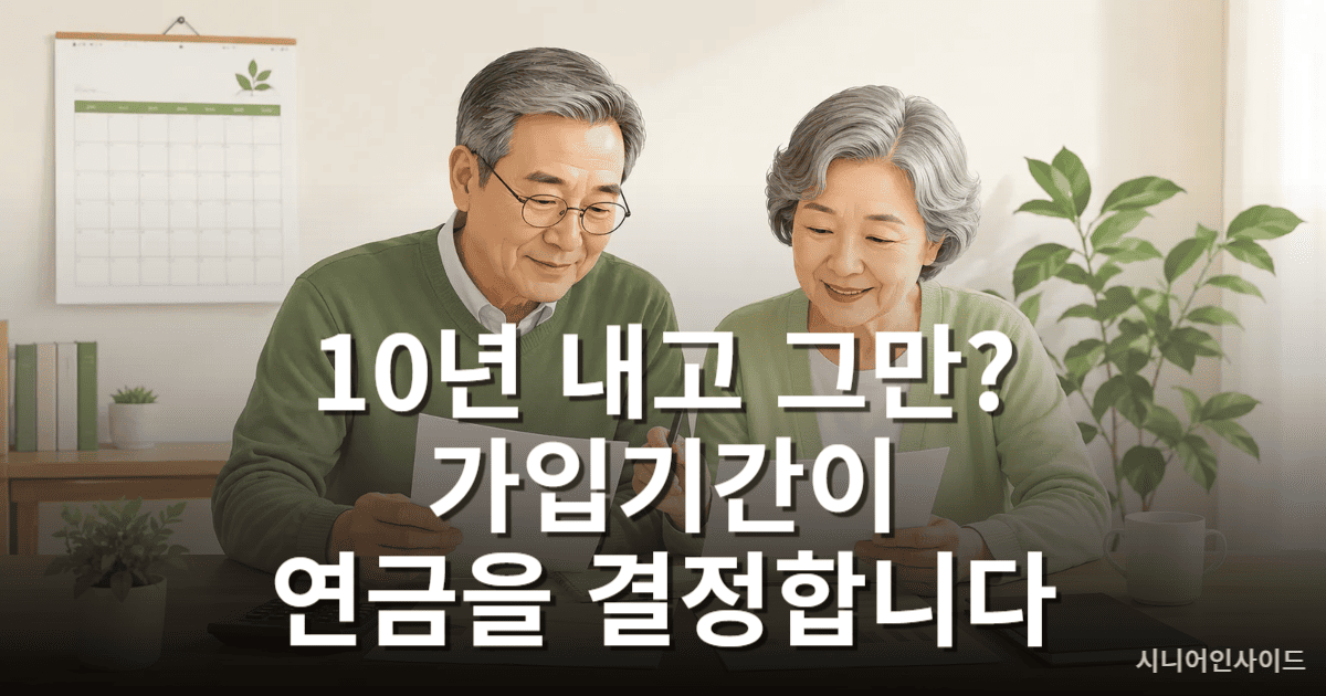 국민연금 가입기간이 길수록 연금 수령액이 커지는 이유를 설명하는 이미지
