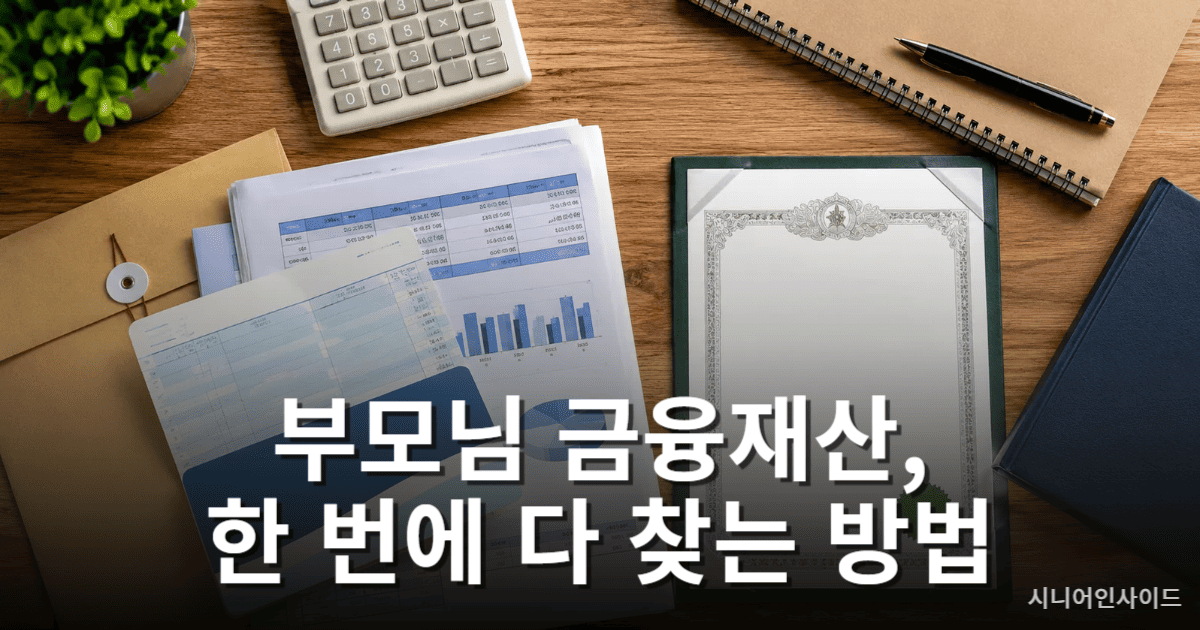 부모님이 남긴 금융재산 찾는 방법 – 상속 금융 서류와 통장이 놓인 책상