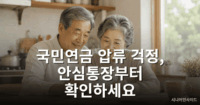 국민연금도 압류될 수 있을까? 국민연금 안심통장 꼭 알아두세요 국민연금 안심통장으로 연금을 압류로부터 보호하는 방법을 알아보는 노인 부부 이미지
