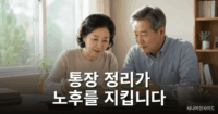 은퇴 후 통장 정리, 꼭 해야 할 계좌 관리 체크리스트 은퇴 후 통장 정리를 위해 금융 서류와 체크리스트를 함께 확인하는 노부부