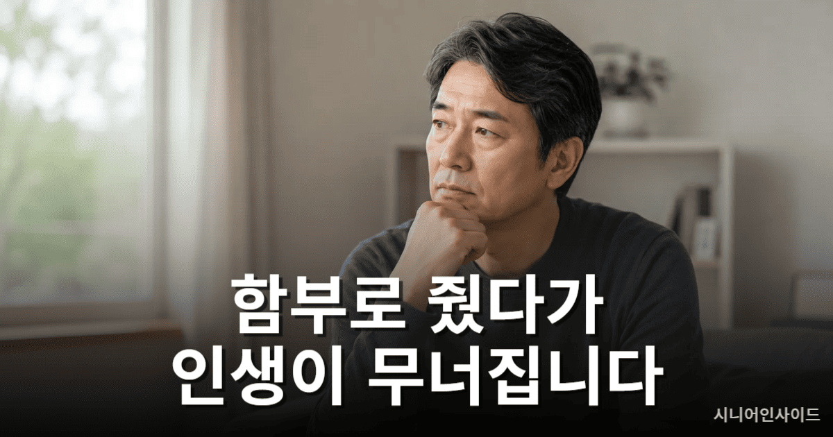 함부로 주면 안 되는 것에 대해 생각하는 중년 남성